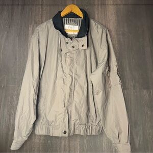 Dunlop Vintage Tan Windbreaker Jacket Zip Front Lightweight Coat